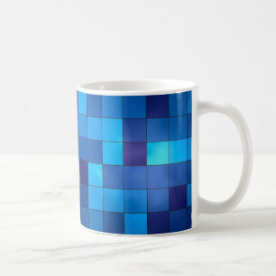 Blau und geometrische Quadrat-Tasse der Marine Kaffeetasse