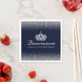 Blau und Glitzer Quinceanera Serviette (Beispiel)