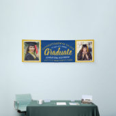 Blau und Gold 2 Foto Gratulation Abschluss  Banner (Messeveranstaltung)