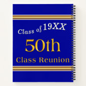 Blau und Gold, 50. Klasse Wiedersehen Deluxe Noteb Notizblock (Rückseite)