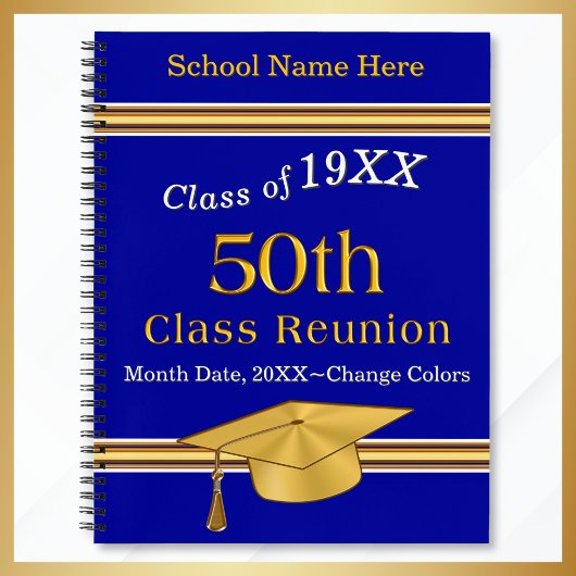 Blau und Gold, 50. Klasse Wiedersehen Deluxe Noteb Notizblock