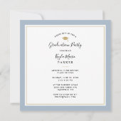 Blau und Gold | 8 Foto Square Graduation Party Ankündigung (Rückseite)