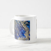 Blau und Gold Abstrakt Kaffeetasse (Vorderseite Links)