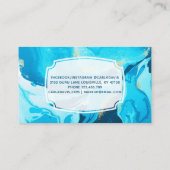 Blau und Gold Agate Geode Moderner Marmor Visitenkarte (Rückseite)