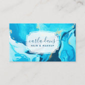 Blau und Gold Agate Geode Moderner Marmor Visitenkarte (Vorderseite)