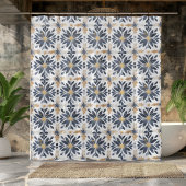 Blau und Gold Duschvorhang