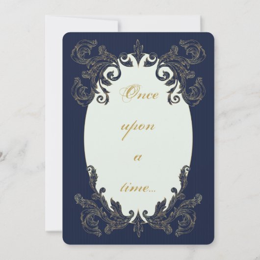 Blau und Gold Einladung (Rückseite)