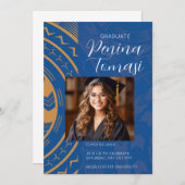 Blau und Gold Einladung (Vorne/Hinten)