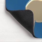 Blau und Gold Elefant Monogramm Mousepad (Ecke)