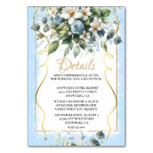 Blau und Gold Elegante Florale Rustikale Details