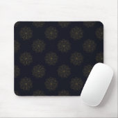 Blau und Gold Elegantes Blumenmuster Mousepad (Mit Mouse)