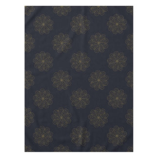 Blau und Gold Elegantes Blumenmuster Tischdecke