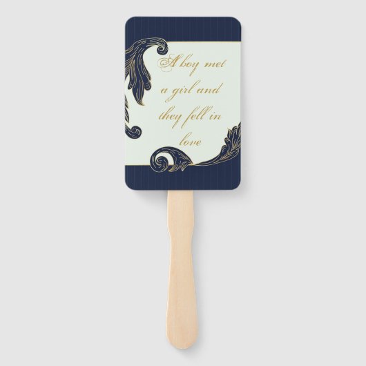 Blau und Gold Fächer (Rückseite)