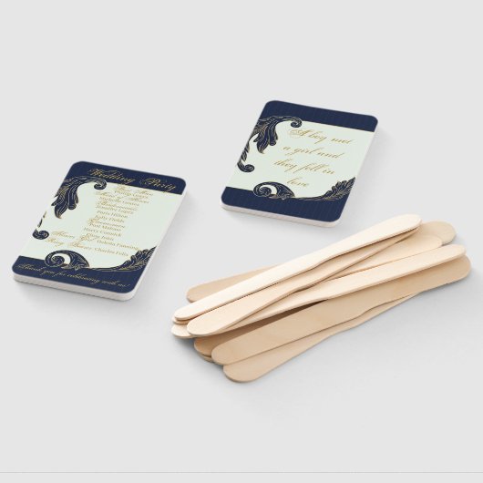 Blau und Gold Fächer (Non-assembled)