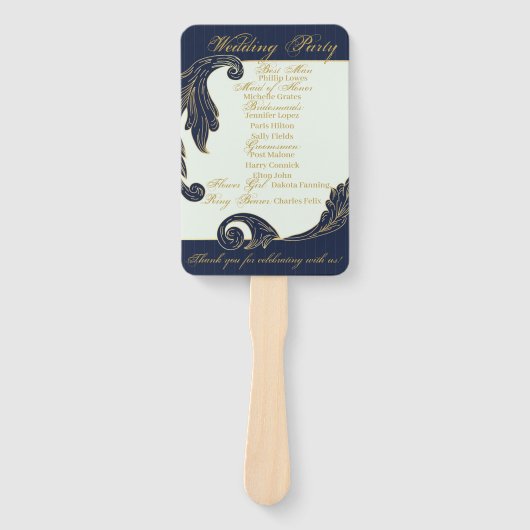 Blau und Gold Fächer (Vorderseite)