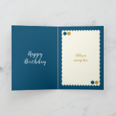 Blau und Gold fügen Foto Nichte Geburtstag Karte (Innenseite)