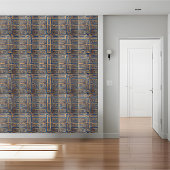 Blau und Gold geometrische antike griechische Schl Fliese