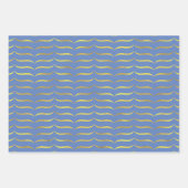 Blau und Gold Geschenkpapier Set (Vorderseite 2)