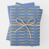Blau und Gold Geschenkpapier Set (Beispiel)