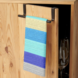 Blau und Gold gestreift Geschirrtuch