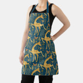 Blau und Gold Giraffe Boho Muster Schürze (InSitu)