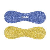 Blau und Gold Glitzer Fett Sport Monogram Baseball (Paneele)