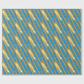 Blau- und Gold-Glitzer-Muster Geschenkpapier (Flach)