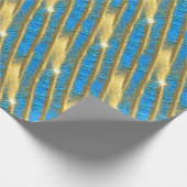 Blau- und Gold-Glitzer-Muster Geschenkpapier (Ecke)