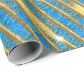 Blau- und Gold-Glitzer-Muster Geschenkpapier (Rolleneckpunkt)