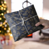 Blau und Gold Holly Berry Weihnachten Seidenpapier