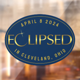 Blau und Gold - Ihr Ziel für die Stadtbeobachtung Fensteraufkleber