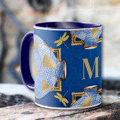 Blau und Gold im japanischen Stil Tasse