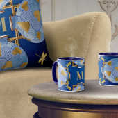 Blau und Gold im japanischen Stil Tasse