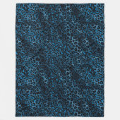 Blau und Gold Leopard Serie Design 3 Fleecedecke (Vorderseite)