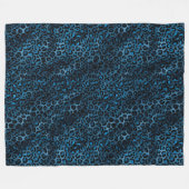 Blau und Gold Leopard Serie Design 3 Fleecedecke (Vorderseite (Horizontal))