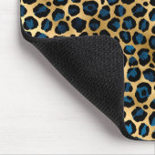 Blau und Gold Leopard Serie Design 4 Mousepad (Ecke)