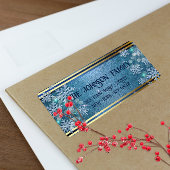 Blau und Gold Magische Weihnachtswunder Wunderland Adressaufkleber