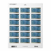 Blau und Gold Magische Weihnachtswunder Wunderland Adressaufkleber (Vorne)