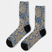 Blau und Gold Mandala Muster Socken (Linkes Detail)