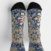 Blau und Gold Mandala Muster Socken (Oben)