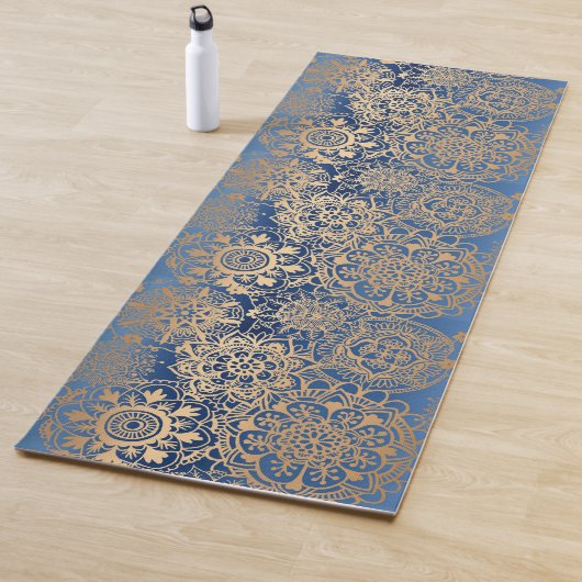 Blau und Gold Mandala Muster Yogamatte (Beispiel)
