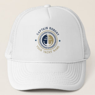 Blau und gold maritimes Bootsanker Truckerkappe
