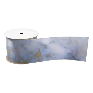 Blau und Gold Marmor  Satinband