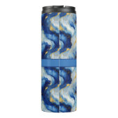 Blau und Gold marmorierte Wärmeleiter Thermosbecher (Rückseite)