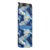Blau und Gold marmorierte Wärmeleiter Thermosbecher (Nach rechts gedreht)