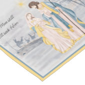 Blau und Gold Mary, Joseph und Jesus Holiday Kurzer Tischläufer (Ecke)