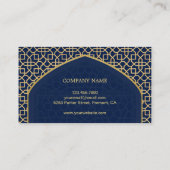 Blau und Gold Mihrab Bismillah Islamic Visitenkarte (Rückseite)
