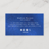 Blau und Gold modern Visitenkarte (Rückseite)