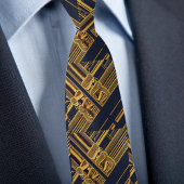 Blau und Gold Moderne Industriemodelle Krawatte