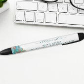 Blau und Gold Moderne Kunst Flüssige Aquarellfarbe Kugelschreiber